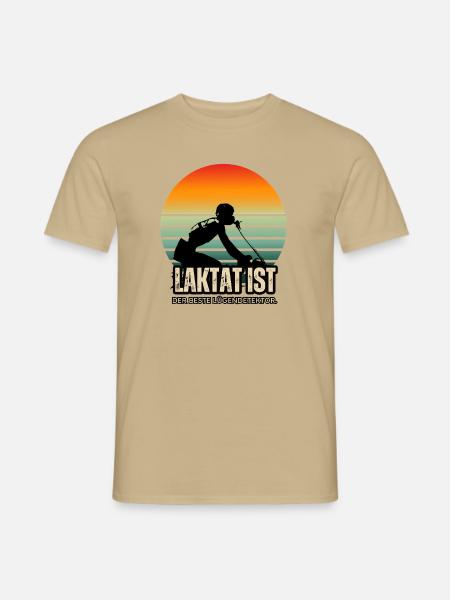 Lustiger Rennrad spruch: Laktat Lügendetektor - Männer T-Shirt - Sandbeige