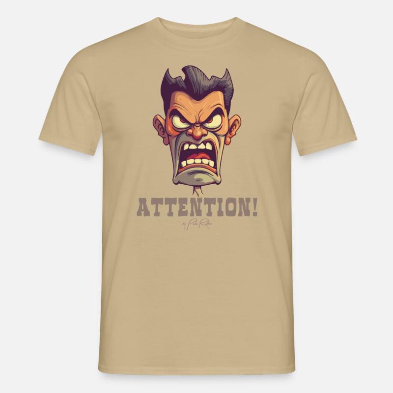 Drill Sergeant Lehrer, Achtung! - Männer T-Shirt - Sandbeige