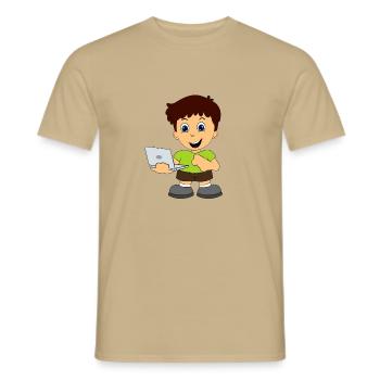 Computer Nerd Internet - Men's T-Shirt - sand beige - Front - AI Model Male 178 light (178cm)