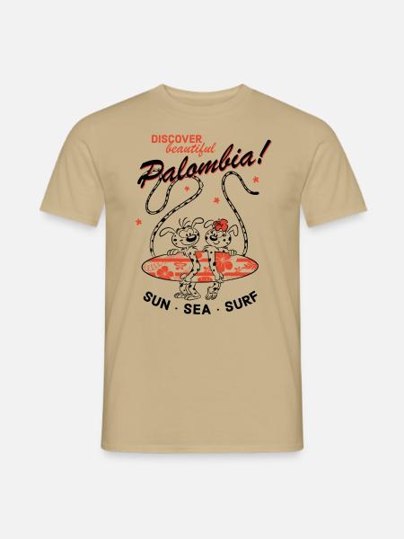 Marsupilami Palombia Design Sun, Sea, Surf - Männer T-Shirt - Sandbeige
