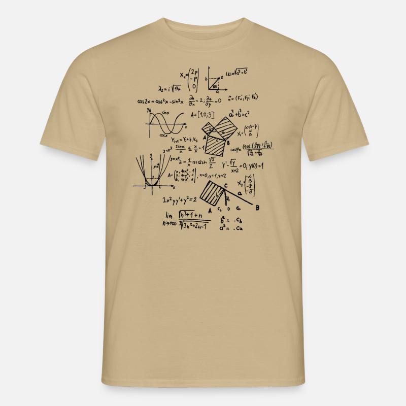 Mathematics Math Mathematician mathematical formulas - Men’s T-shirt - sand beige