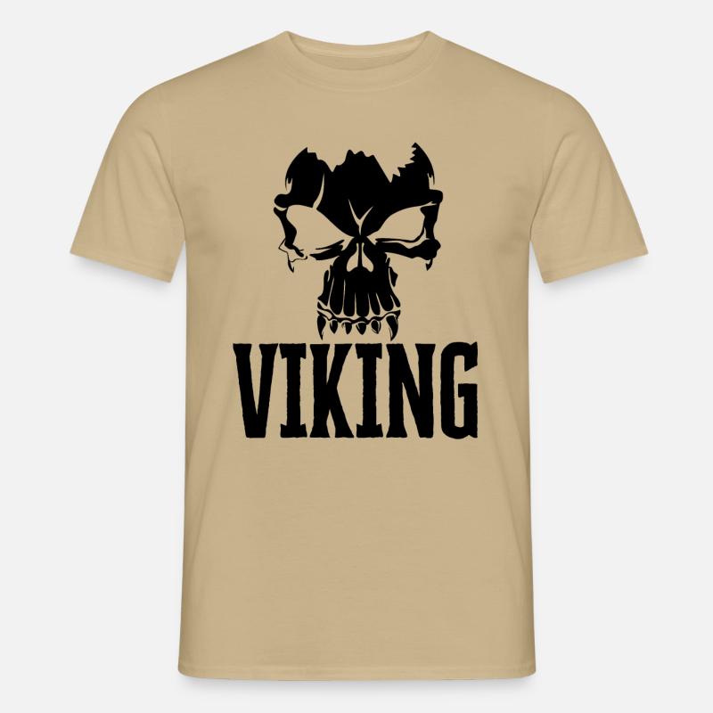 Viking Skull Viking Valhalla - Men’s T-shirt - sand beige