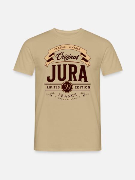 Vintage Jura Departement Frankreich - Männer T-Shirt - Sandbeige