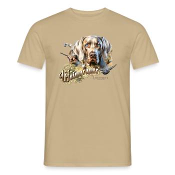 Weimaraner - Men's T-Shirt - sand beige - Front - AI Model Male 178 light (178cm)