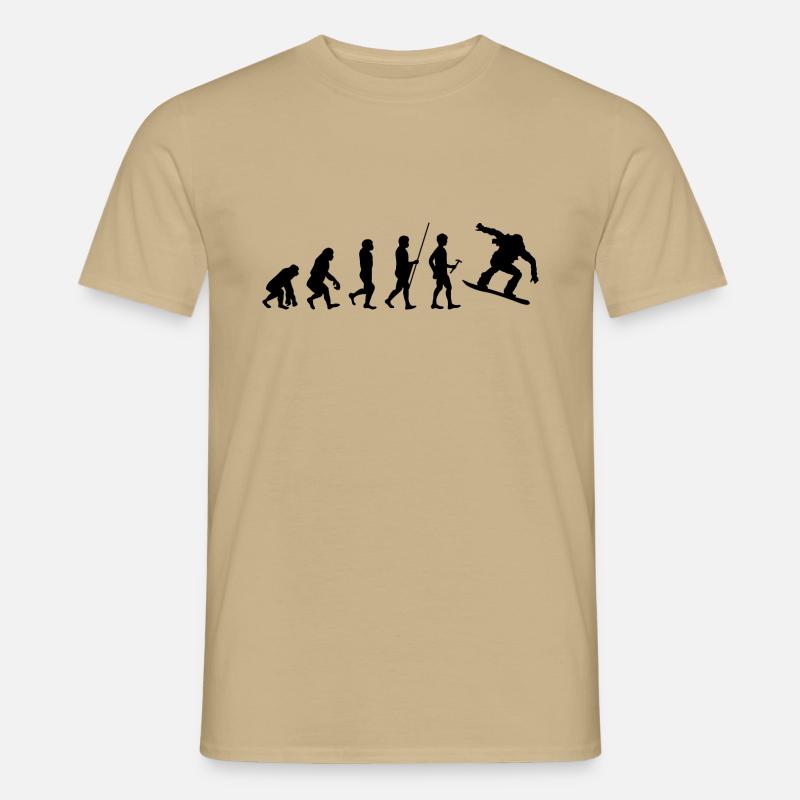 Evolution Snowboard Snowboarder - Männer T-Shirt - Sandbeige