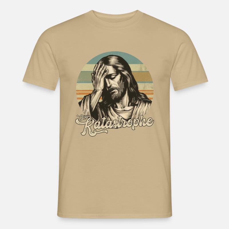 Jesus Digga Katastrophe - Männer T-Shirt - Sandbeige
