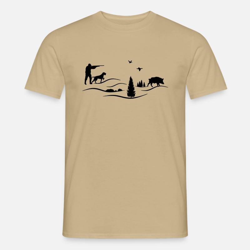 Hunter German Wirehaired Pointer - T-shirt homme - beige sable