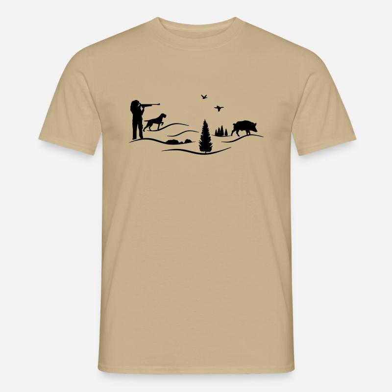 Huntress wirehaired pointer - Men’s T-shirt - sand beige