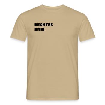 HÜFTE/KNIE REHA - Männer T-Shirt - Sandbeige - Vorne - AI Model Male 178 light (178cm)