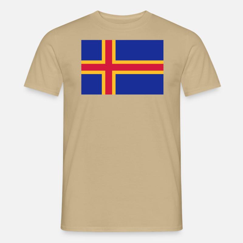 drapeau_aland - Männer T-Shirt - Sandbeige