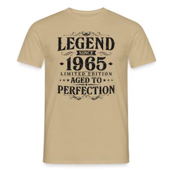 Légende depuis 1965 Vintage Born Anniversaire - T-shirt homme - beige sable - Devant - AI Model Male 178 light (178cm)