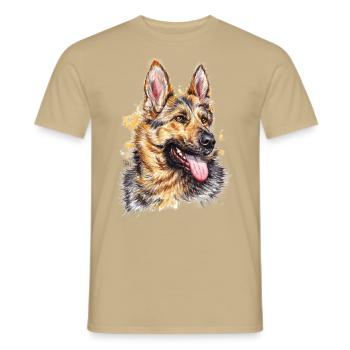 Schäferhund | german shepherd dog - Männer T-Shirt - Sandbeige - Vorne - AI Model Male 178 light (178cm)