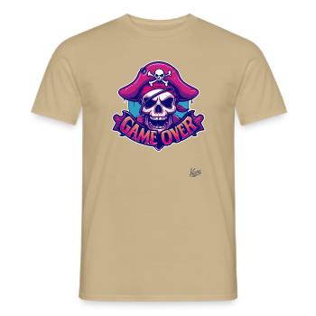 Fin de partie : Crâne de pirate - T-shirt homme - beige sable - Devant - AI Model Male 178 light (178cm)