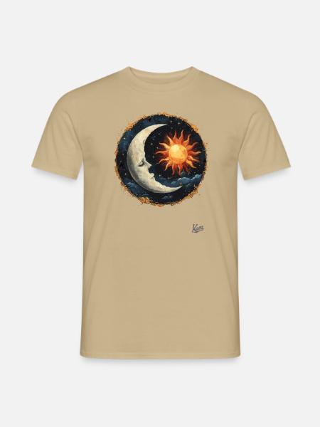 Der schlafende Mond, die Sonne und die Sterne - Männer T-Shirt - Sandbeige