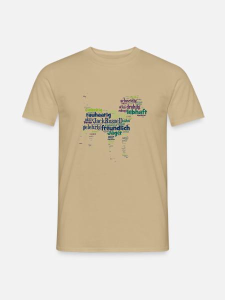 Jack Russell Wordcloud Charakterisika - Männer T-Shirt - Sandbeige