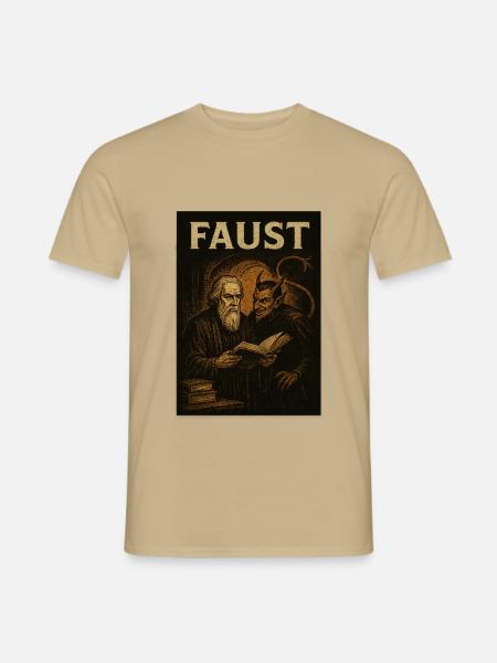 Faust und Mephisto von Goethe - Männer T-Shirt - Sandbeige