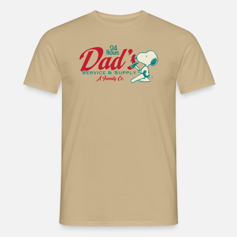 Peanuts Design Far Med Ordsprog Og Snoopy - Mænd T-shirt - sandbeige