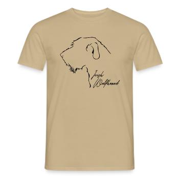 IRISH WOLFHOUND Profil Hunde Windhunde Wilsigns - Männer T-Shirt - Sandbeige - Vorne - AI Model Male 178 light (178cm)