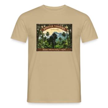 Trekking des gorilles en Ouganda – Aventure à Bwindi - T-shirt homme - beige sable - Devant - AI Model Male 178 light (178cm)