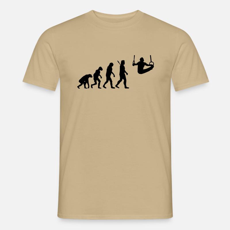 Evolution gymnastics - gymnastics - rings - Men’s T-shirt - sand beige