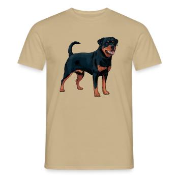 I love Rottweiler – Ich liebe Rottweiler - Männer T-Shirt - Sandbeige - Vorne - AI Model Male 178 light (178cm)