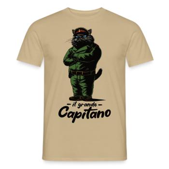 Mr Catnip - il grande Catpitano - Men's T-Shirt - sand beige - Front - AI Model Male 178 light (178cm)