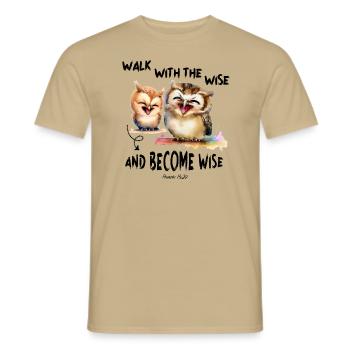 DLM KIDS WISDOM 1 B1U - Men's T-Shirt - sand beige - Front - AI Model Male 178 light (178cm)