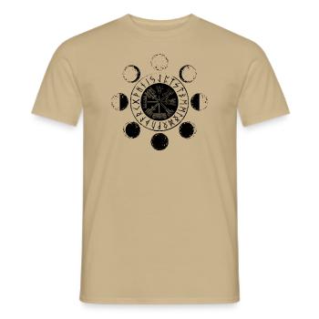 Moons & Runes - Men's T-Shirt - sand beige - Front - AI Model Male 178 light (178cm)