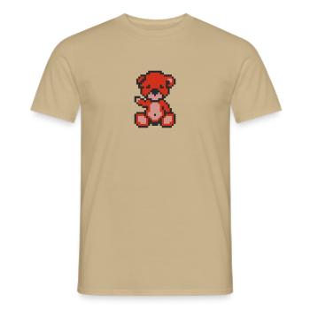 Pixel Bear Pepper - Men's T-Shirt - sand beige - Front - AI Model Male 178 light (178cm)