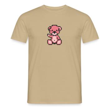 Pixel Bear Candy - Men's T-Shirt - sand beige - Front - AI Model Male 178 light (178cm)