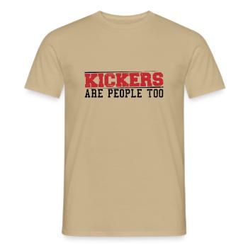 Kickers Are People Too 13 - Männer T-Shirt - Sandbeige - Vorne - AI Model Male 178 light (178cm)