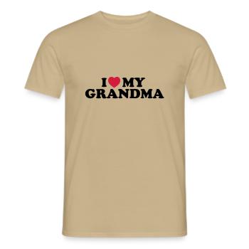 I love my grandma - Männer T-Shirt - Sandbeige - Vorne - AI Model Male 178 light (178cm)
