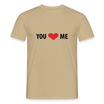 You love Me - Männer T-Shirt - Sandbeige - Vorne - AI Model Male 178 light (178cm)