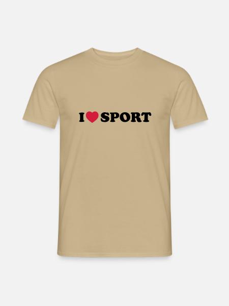 I love sport - Männer T-Shirt - Sandbeige
