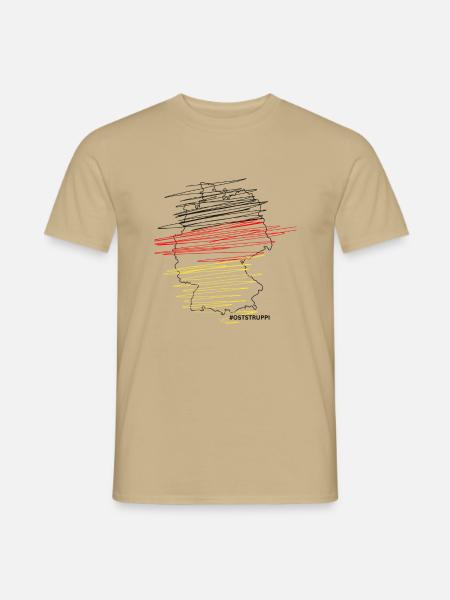 Farbspiel Deutschland von Oststruppi - Männer T-Shirt - Sandbeige