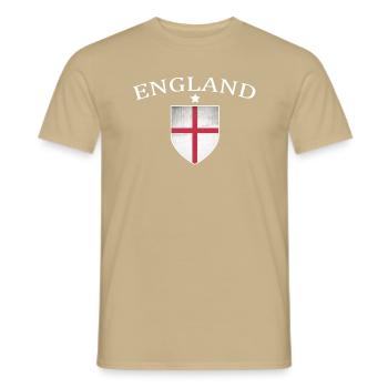 England - Männer T-Shirt - Sandbeige - Vorne - AI Model Male 178 light (178cm)