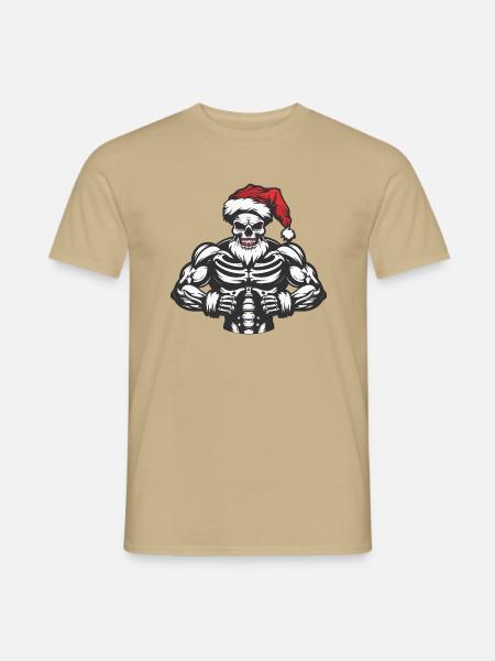 weihnachten skull - Männer T-Shirt - Sandbeige
