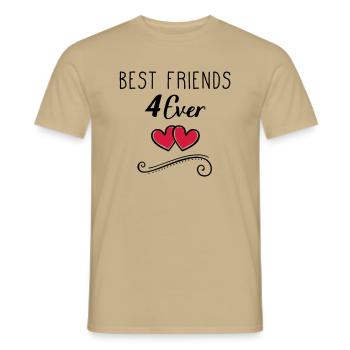 best friends 4 ever - Männer T-Shirt - Sandbeige - Vorne - AI Model Male 178 light (178cm)