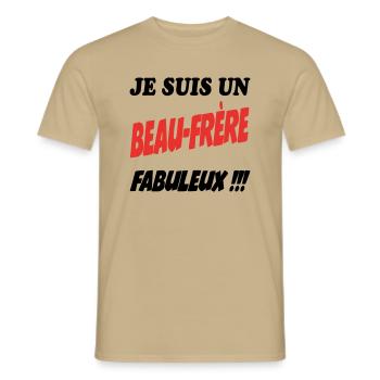 FRERE SOEUR BROTHER SISTER - Men's T-Shirt - sand beige - Front - AI Model Male 178 light (178cm)