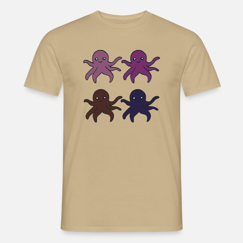 oktopus 4fach - Männer T-Shirt - Sandbeige