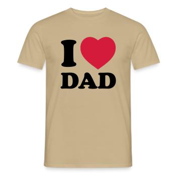 i_love_dad - T-shirt homme - beige sable - Devant - AI Model Male 178 light (178cm)