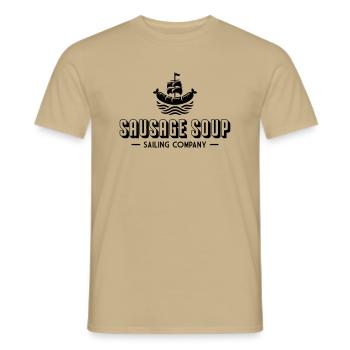 Sausage Soup - Sailing Company - Männer T-Shirt - Sandbeige - Vorne - AI Model Male 178 light (178cm)