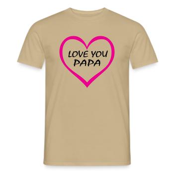 Ich liebe dich, Papa - Männer T-Shirt - Sandbeige - Vorne - AI Model Male 178 light (178cm)