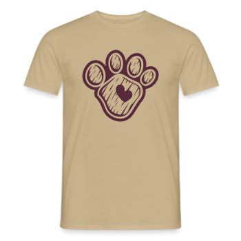Patte avec cœur - T-shirt homme - beige sable - Devant - AI Model Male 178 light (178cm)