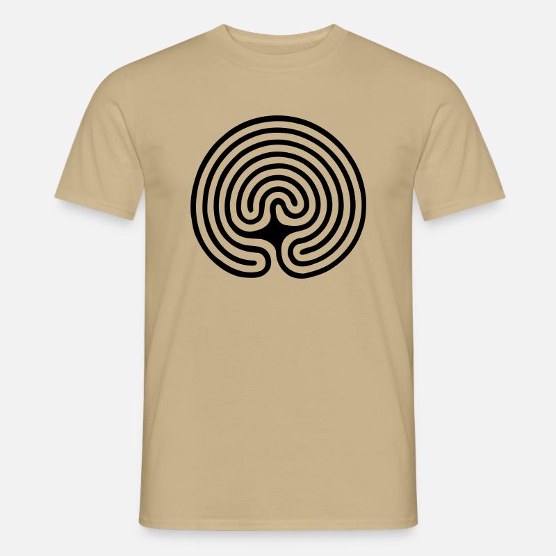 Labyrinth - Männer T-Shirt - Sandbeige