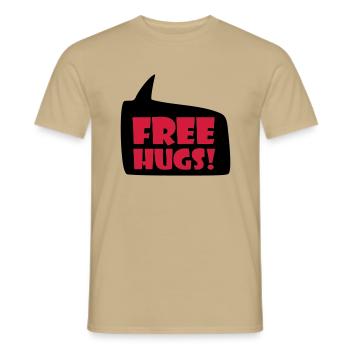 free hugs - Männer T-Shirt - Sandbeige - Vorne - AI Model Male 178 light (178cm)