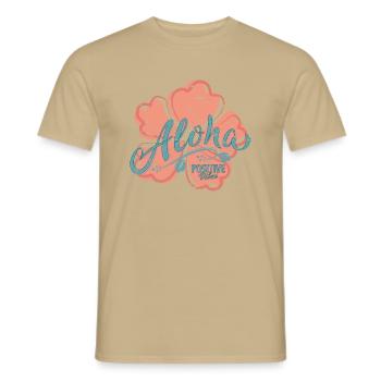 Aloha - Männer T-Shirt - Sandbeige - Vorne - AI Model Male 178 light (178cm)