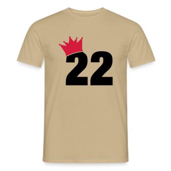 22_krone_f2 - Männer T-Shirt - Sandbeige - Vorne - AI Model Male 178 light (178cm)