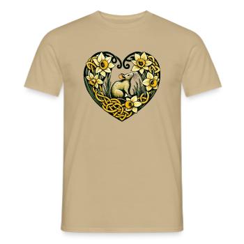 L’amour des rongeurs - T-shirt homme - beige sable - Devant - AI Model Male 178 light (178cm)