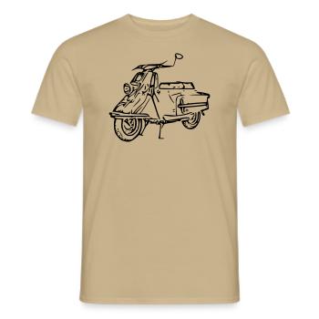Heinkel Oldtimer Roller Vintage Tourist - Männer T-Shirt - Sandbeige - Vorne - AI Model Male 178 light (178cm)